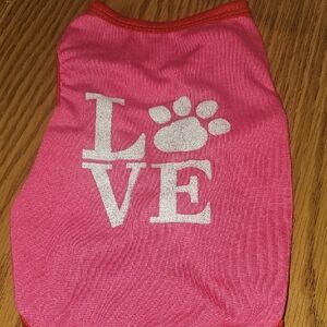 Born To Be Loved Pink Shirt with Paw Print Love Size Small